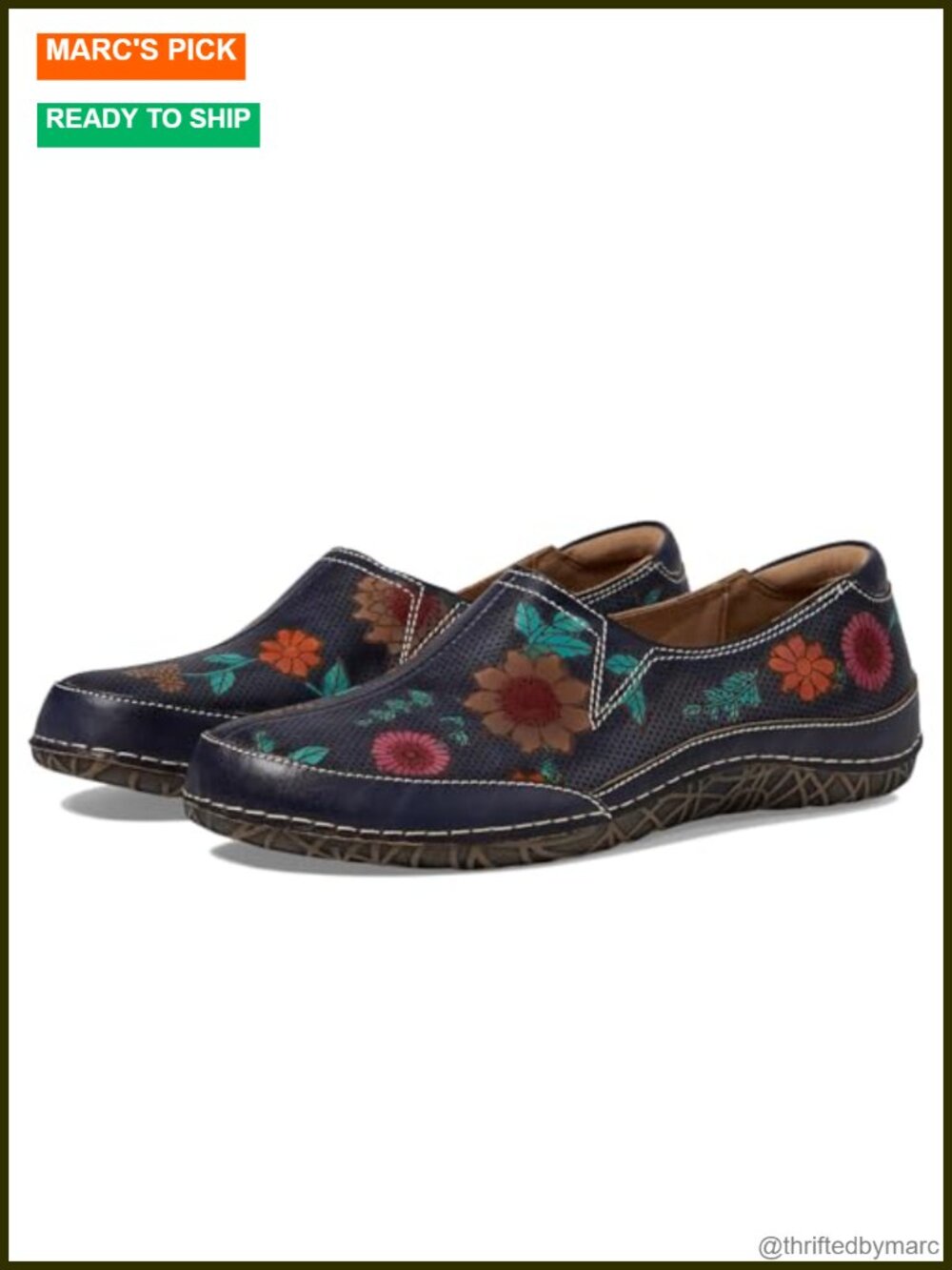 Women's Hand-Painted Floral Slide Sandals - Cushioned Comfort